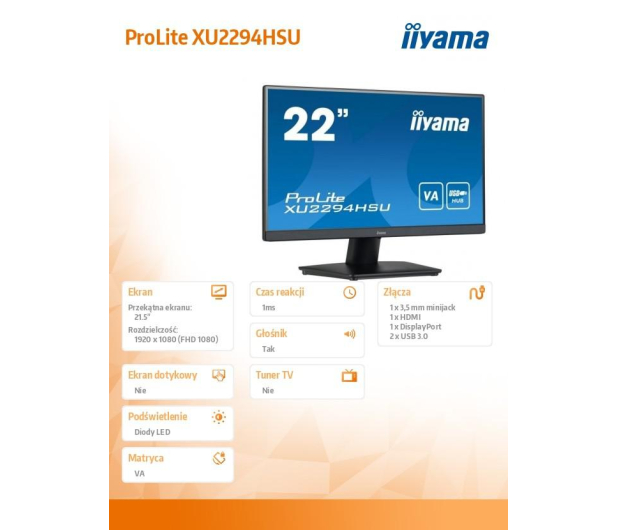 iiyama XU2294HSU-B2 - 1100279 - zdjęcie 6